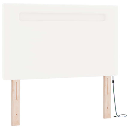 Box spring seng med hovedgærde Hvid 120 x 200 cm Kunstlæder