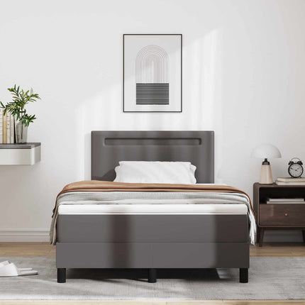 Box spring seng med madras Grå 120 x 200 cm Kunstlæder