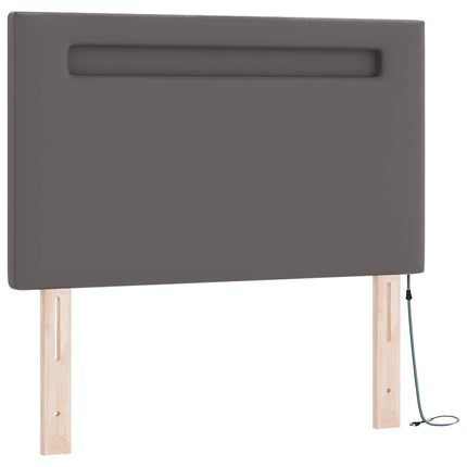Box spring seng med madras Grå 120 x 200 cm Kunstlæder