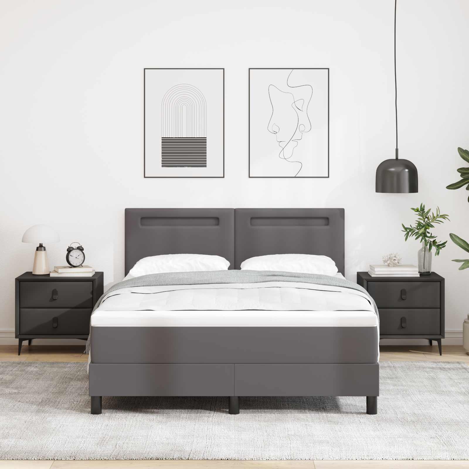 Box spring seng med madras Gr 160 x 200 cm Kunstlder