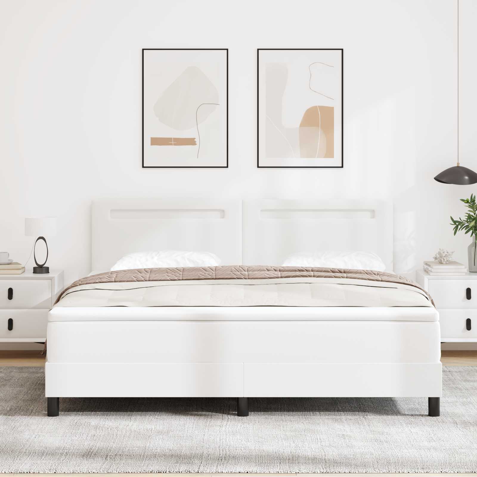 Box spring seng med madras Hvid 180 x 200 cm Kunstlder