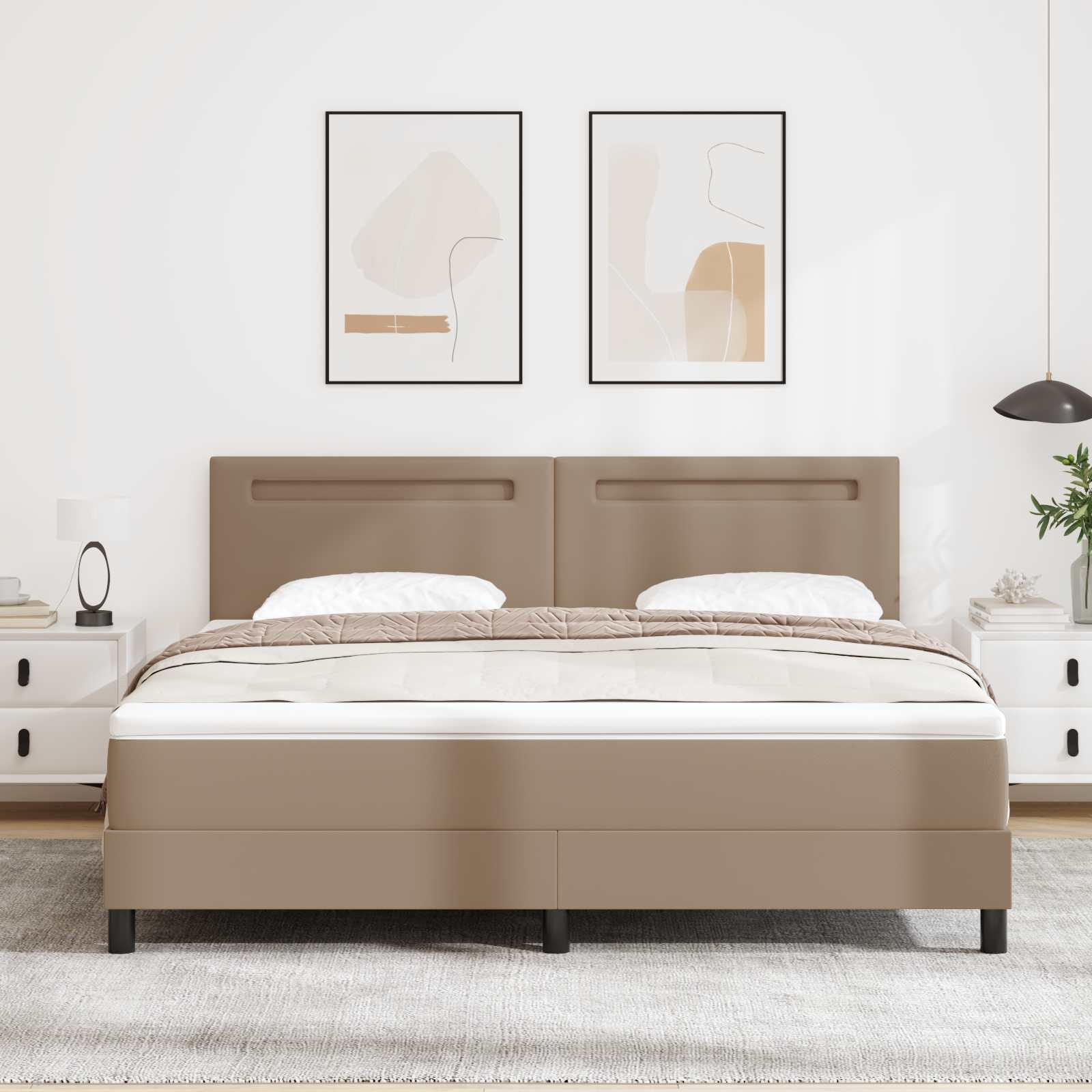 Box spring seng med madras Cappuccino 180 x 200 cm Kunstlder