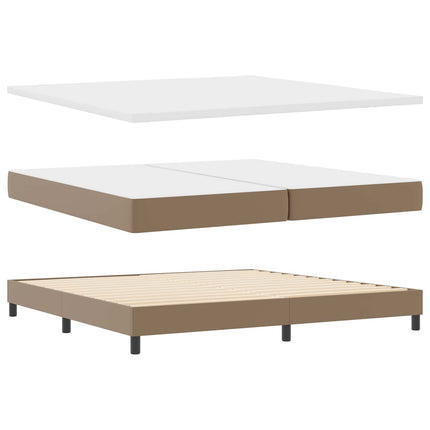 Box spring seng Cappuccino 200 x 200 cm Kunstlæder