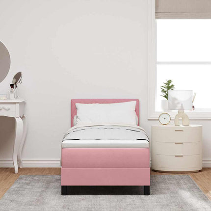 Box spring seng med madras Lyserød 80 x 200 cm Fløjl