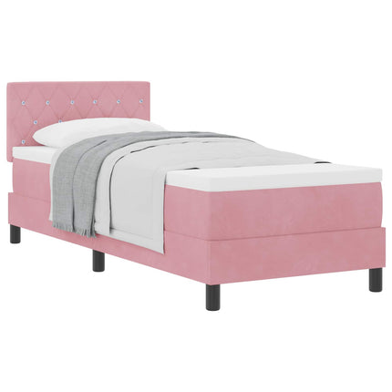 Box spring seng med madras Lyserød 80 x 200 cm Fløjl