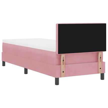 Box spring seng med madras Lyserød 80 x 200 cm Fløjl