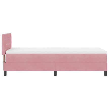 Box spring seng med madras Lyserød 80 x 200 cm Fløjl