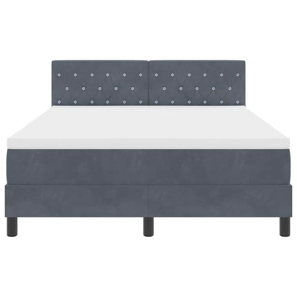 Box spring seng med madras Mørkegrå 140 x 200 cm Fløjl