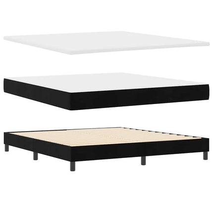 Box spring seng med madras Sort 180 x 200 cm Fløjl
