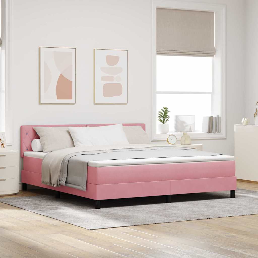 Box spring seng med hovedgrde Lyserd 180 x 200 cm Fljl