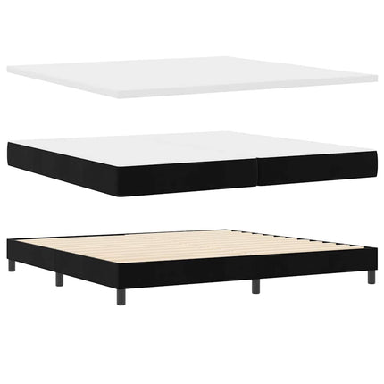 Box spring seng med madras Sort 200 x 200 cm Fløjl
