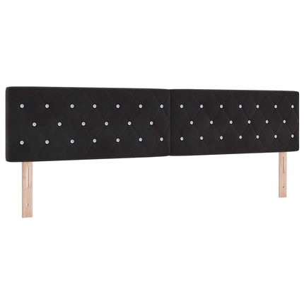 Box spring seng med madras Sort 200 x 200 cm Fløjl