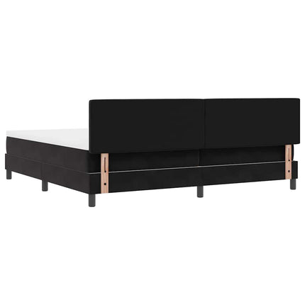 Box spring seng med madras Sort 200 x 200 cm Fløjl