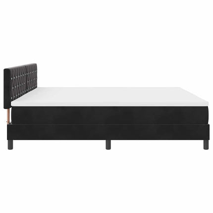 Box spring seng med madras Sort 200 x 200 cm Fløjl