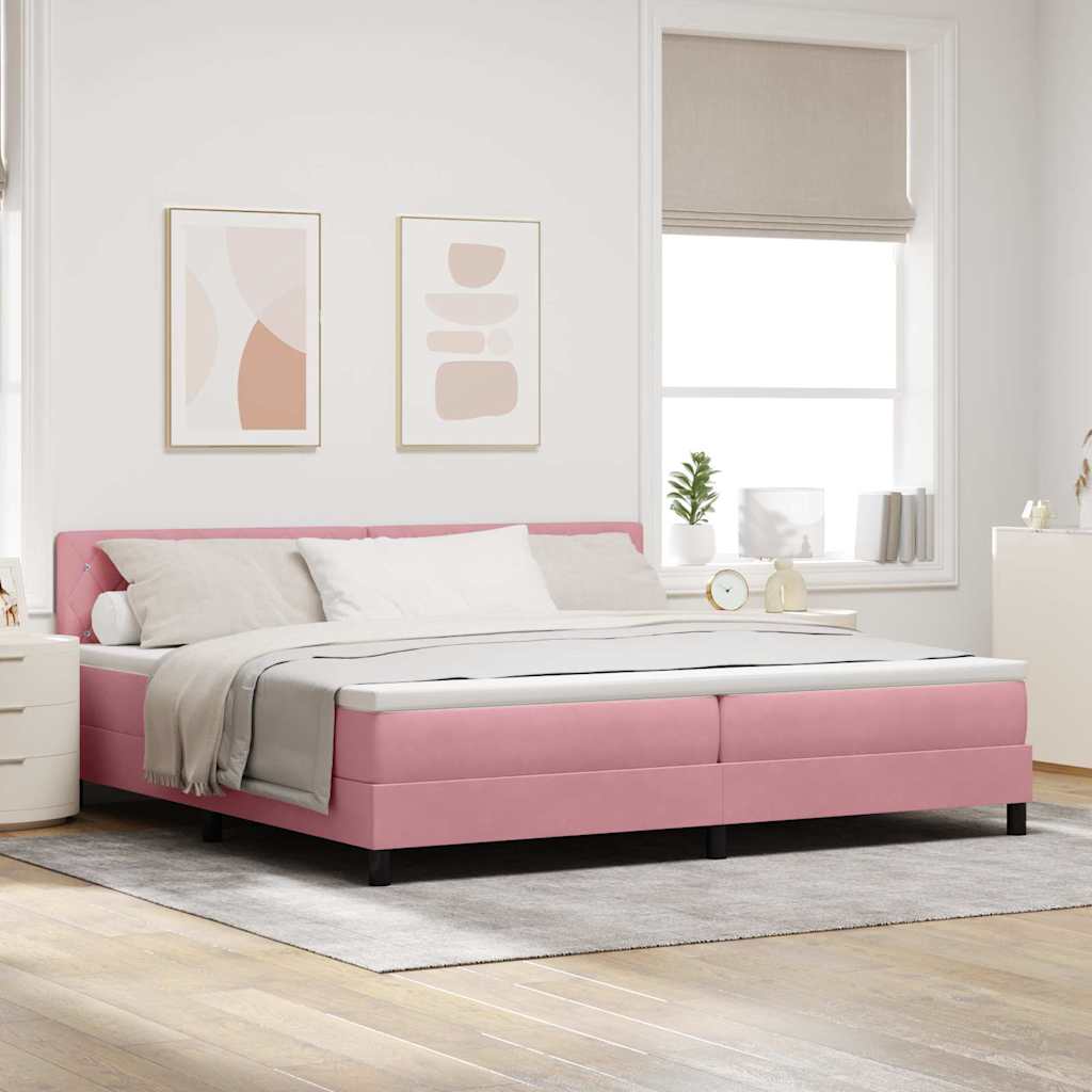 Box spring seng med madras Lyserd 200 x 200 cm Fljl