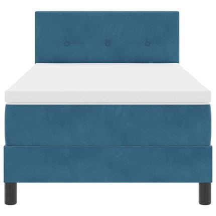 Box spring seng med madras Mørk blå 100 x 200 cm Fløjl