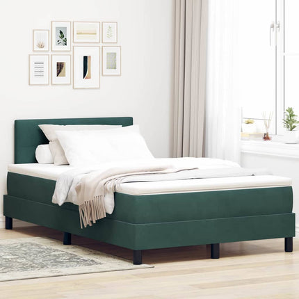 Box spring seng med hovedgærde Mørkegrøn 120 x 190 cm Fløjl