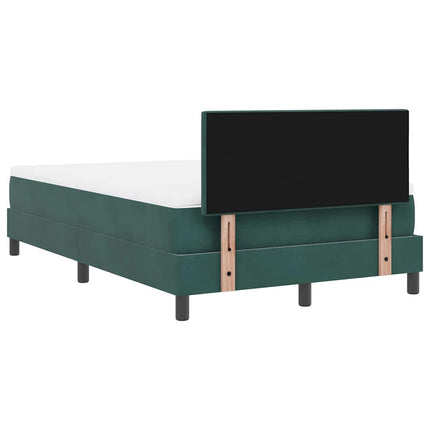 Box spring seng med hovedgærde Mørkegrøn 120 x 190 cm Fløjl