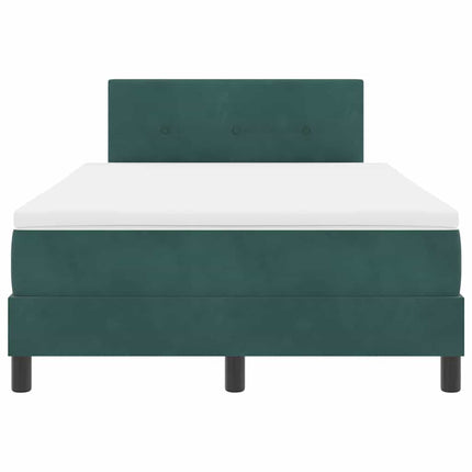 Box spring seng med hovedgærde Mørkegrøn 120 x 190 cm Fløjl