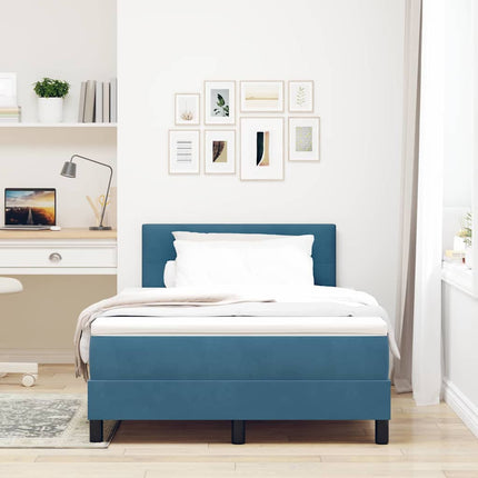 Box spring seng med hovedgærde Mørk blå 120 x 190 cm Fløjl