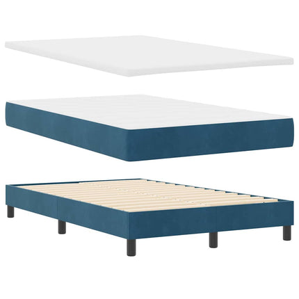 Box spring seng med hovedgærde Mørk blå 120 x 190 cm Fløjl