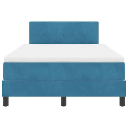 Box spring seng med hovedgærde Mørk blå 120 x 190 cm Fløjl