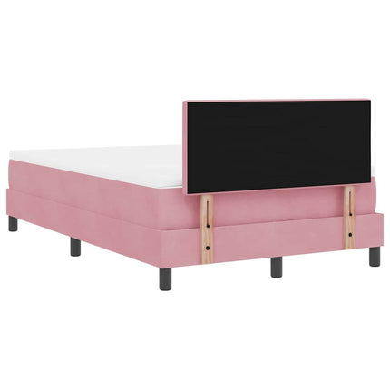 Box spring seng med hovedgærde Lyserød 120 x 200 cm Fløjl