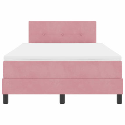 Box spring seng med hovedgærde Lyserød 120 x 200 cm Fløjl