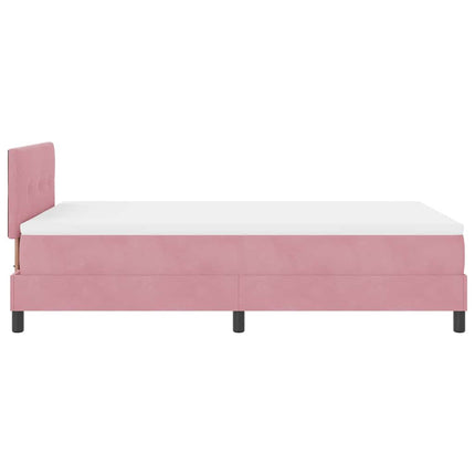 Box spring seng med hovedgærde Lyserød 120 x 200 cm Fløjl