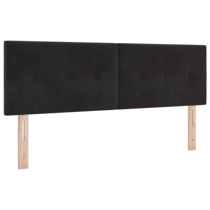 Box spring seng med hovedgærde Sort 160 x 200 cm Fløjl
