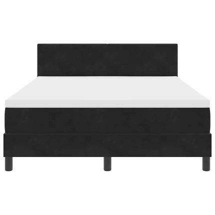 Box spring seng med hovedgærde Sort 160 x 200 cm Fløjl