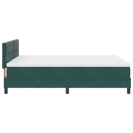 Box spring seng med hovedgærde Mørkegrøn 160 x 200 cm Fløjl