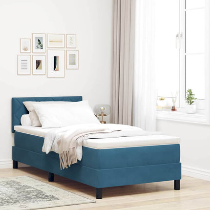 Box spring seng med hovedgærde Mørk blå 100 x 200 cm Fløjl