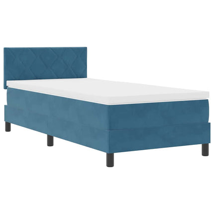 Box spring seng med hovedgærde Mørk blå 100 x 200 cm Fløjl