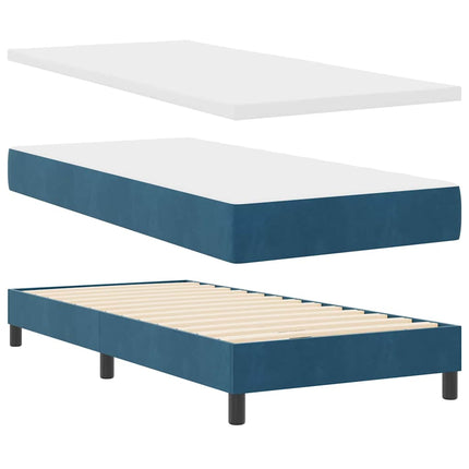Box spring seng med hovedgærde Mørk blå 100 x 200 cm Fløjl
