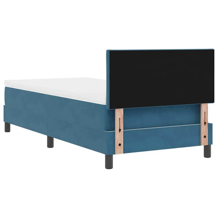 Box spring seng med hovedgærde Mørk blå 100 x 200 cm Fløjl