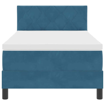 Box spring seng med hovedgærde Mørk blå 100 x 200 cm Fløjl