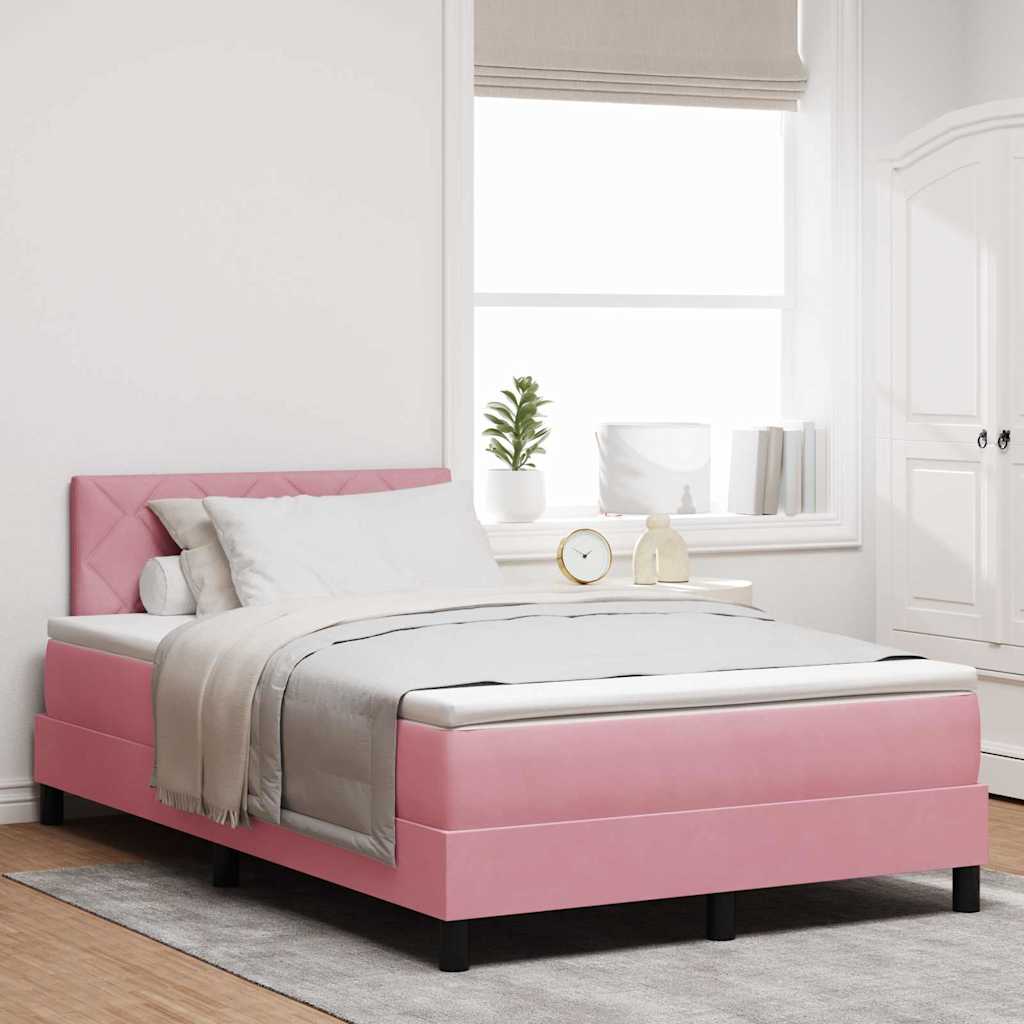 Box spring seng med hovedgrde Lyserd 120 x 190 cm Fljl
