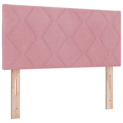 Box spring seng med hovedgærde Lyserød 120 x 190 cm Fløjl