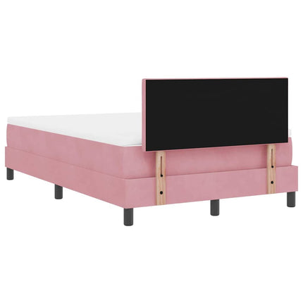 Box spring seng med hovedgærde Lyserød 120 x 190 cm Fløjl