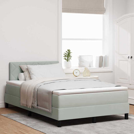 Box spring seng med hovedgærde Lysegrå 120 x 200 cm Fløjl