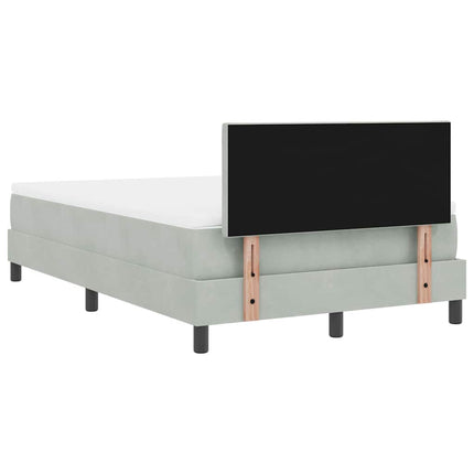 Box spring seng med hovedgærde Lysegrå 120 x 200 cm Fløjl