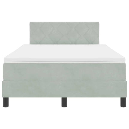 Box spring seng med hovedgærde Lysegrå 120 x 200 cm Fløjl