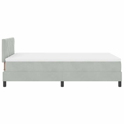 Box spring seng med hovedgærde Lysegrå 120 x 200 cm Fløjl