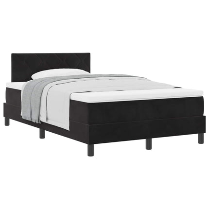 Box spring seng med hovedgærde Sort 120 x 200 cm Fløjl
