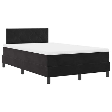 Box spring seng med hovedgærde Sort 120 x 200 cm Fløjl