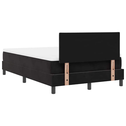 Box spring seng med hovedgærde Sort 120 x 200 cm Fløjl