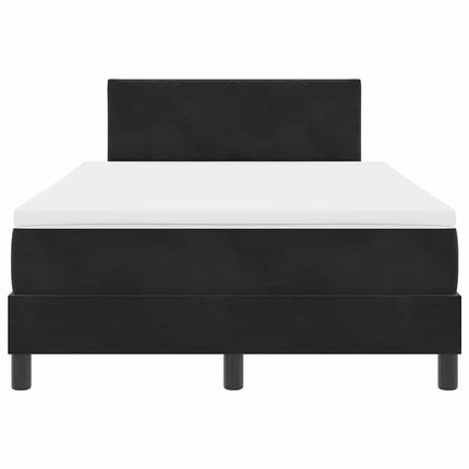Box spring seng med hovedgærde Sort 120 x 200 cm Fløjl
