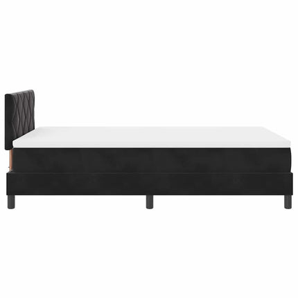 Box spring seng med hovedgærde Sort 120 x 200 cm Fløjl
