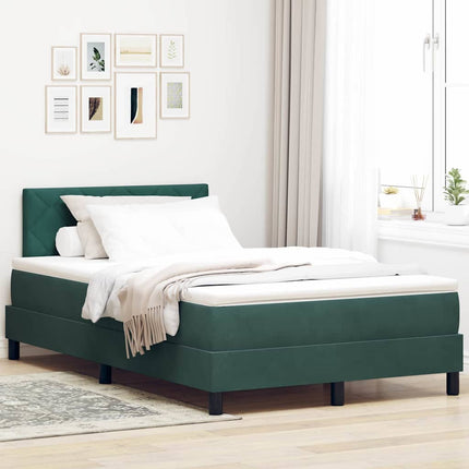 Box spring seng med hovedgærde Mørkegrøn 120 x 200 cm Fløjl